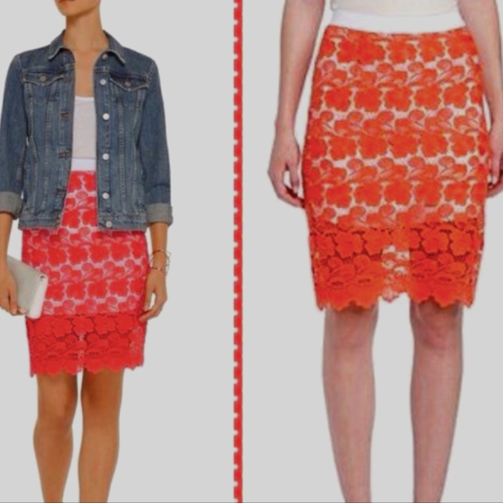 Rebecca Minkoff Red Lace Angelica skirt, sz 4